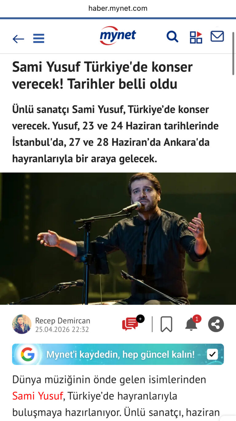 Sami Yusuf Türkiye’de konser verecek! Tarihler belli oldu.