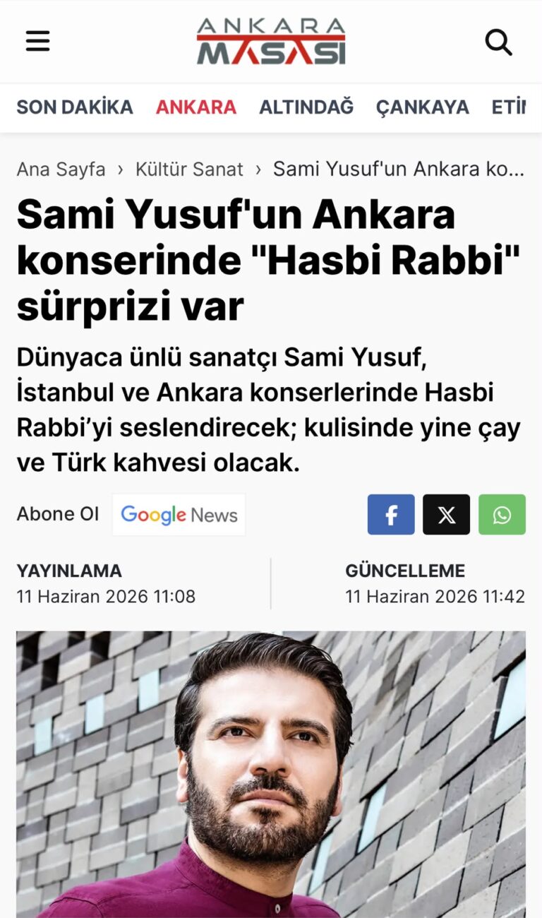 Sami Yusuf’un Ankara konserinde ”Hasbi Rabbi” sürprizi var