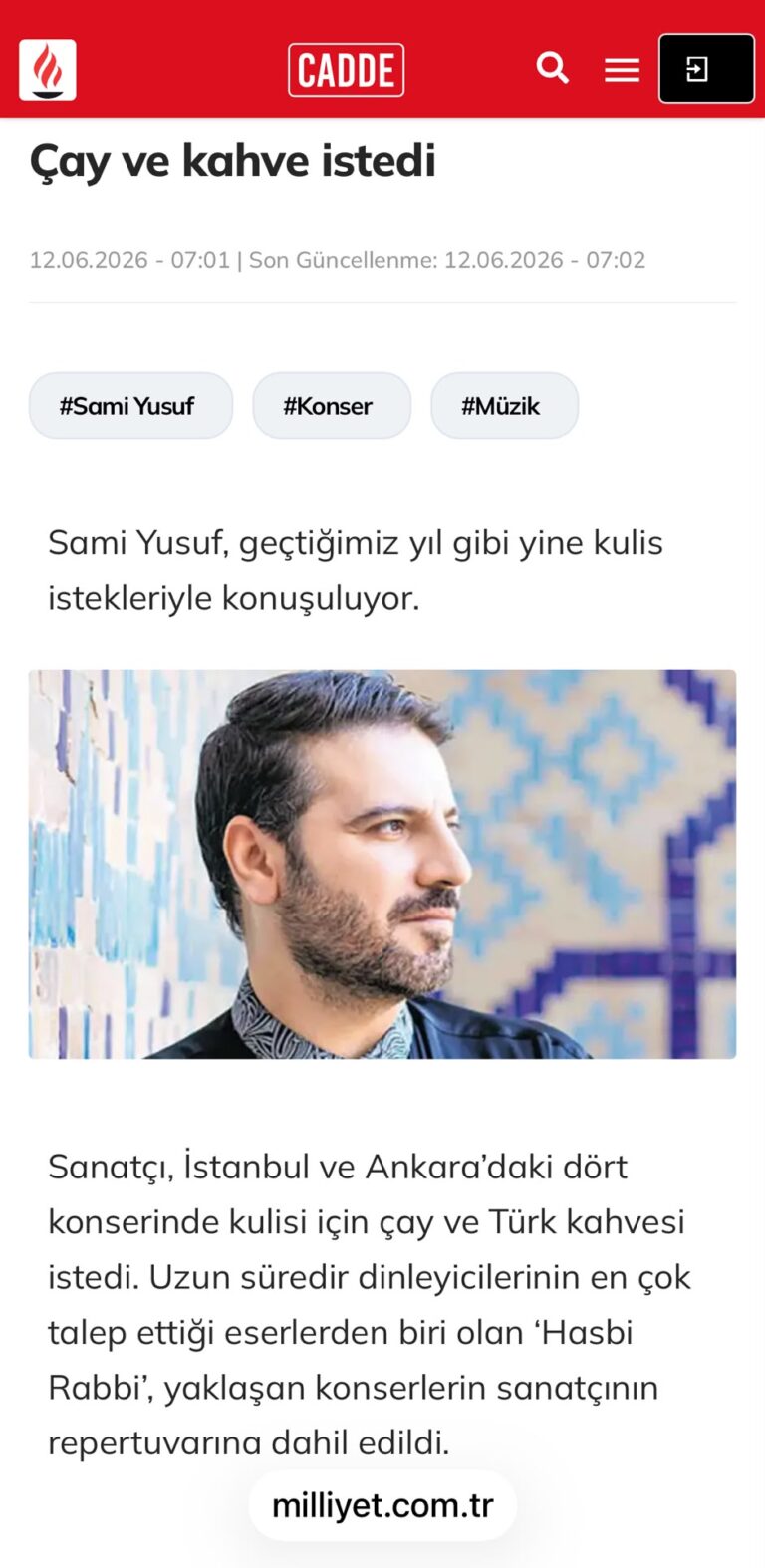 Çay ve kahve istedi