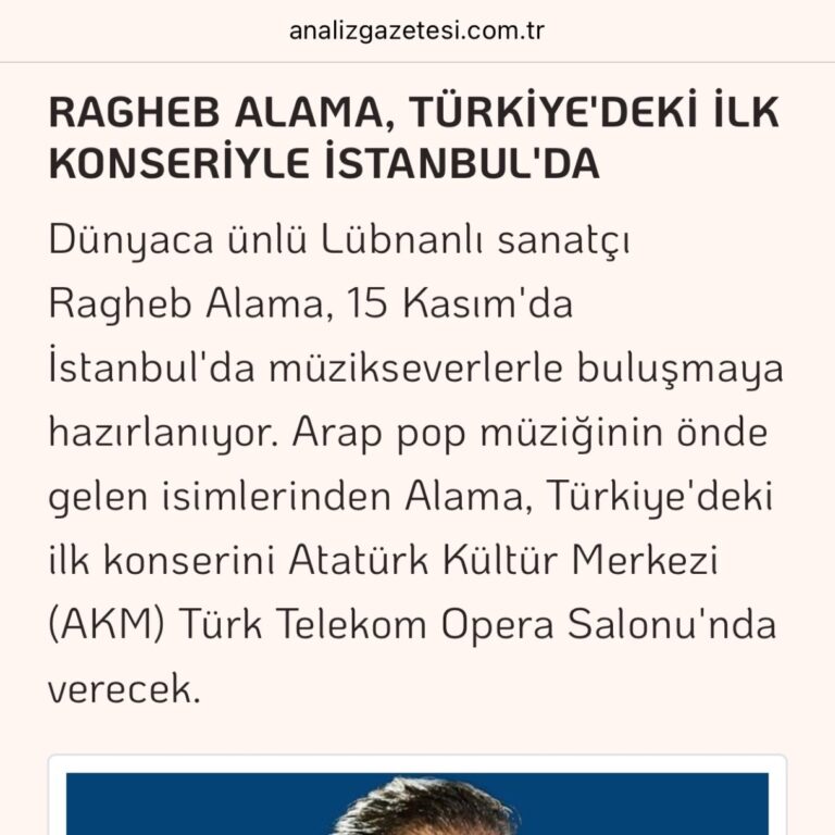 Ragheb Alama, Türkiye’deki İlk Konseriyle İstanbul’da