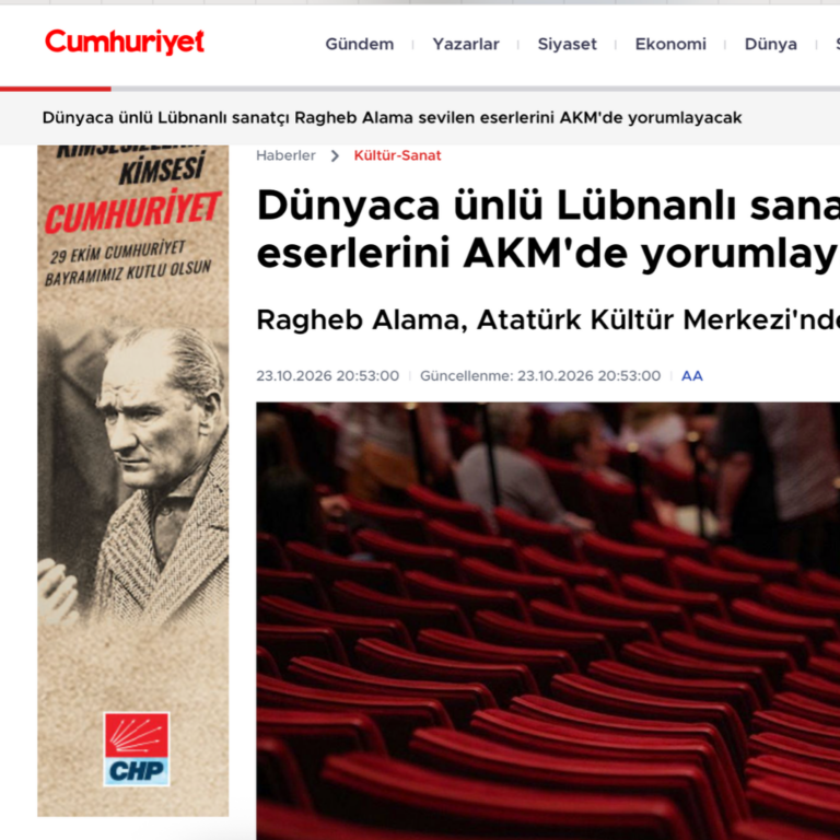 Dünyaca ünlü Lübnanlı sanatçı Ragheb Alama sevilen eserlerini AKM’de yorumlayacak