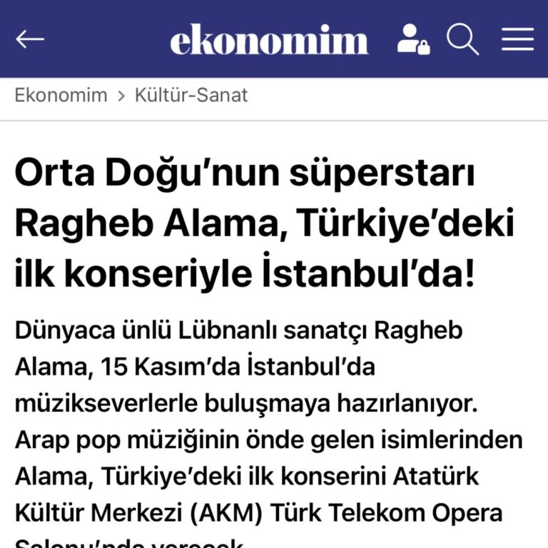 Orta Doğu’nun süperstarı Ragheb Alama, Türkiye’deki ilk konseriyle İstanbul’da!