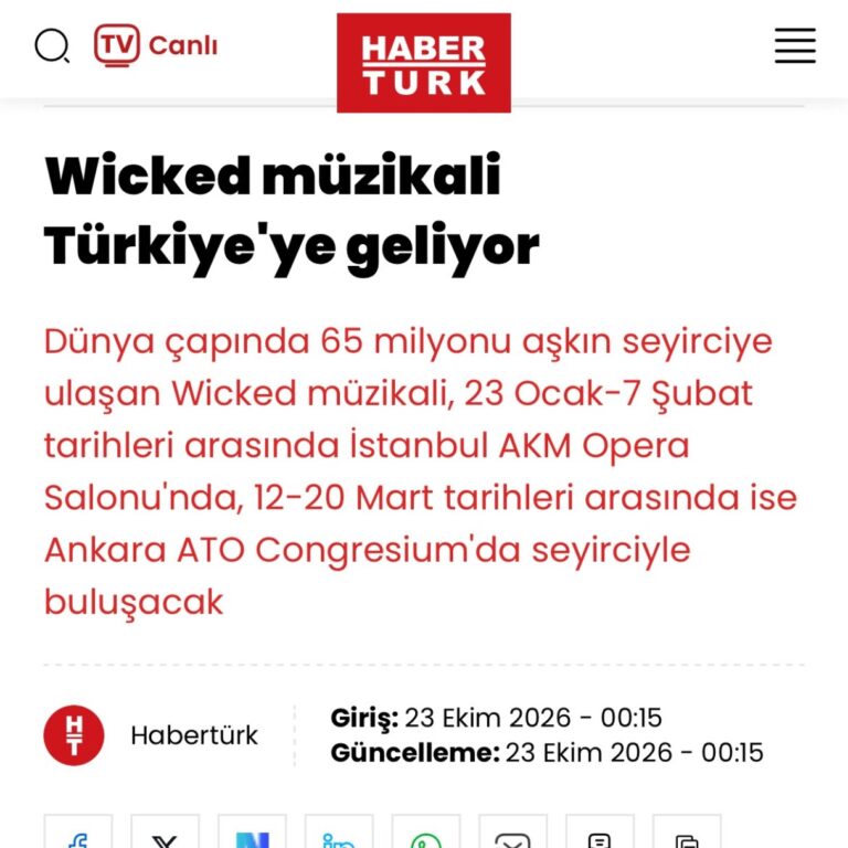 Wicked müzikali Türkiye’ye geliyor