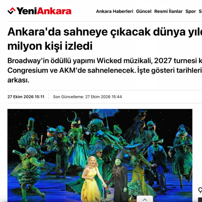 Ankara’da sahneye çıkacak dünya yıldızı müzikal! 65 milyon kişi izledi