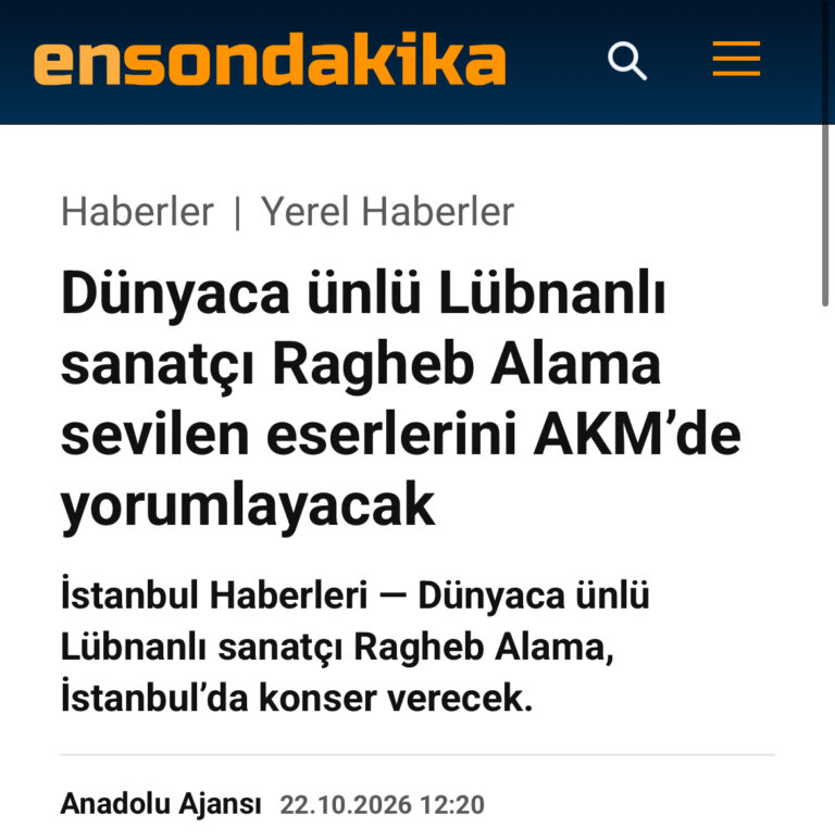Dünyaca ünlü Lübnanlı sanatçı Ragheb Alama sevilen eserlerini AKM’de yorumlayacak